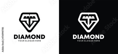 Creative vector diamond logo design with the letters S P V wrapping around the letter T
