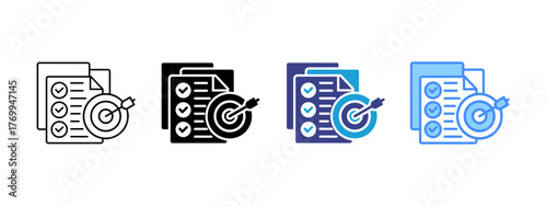 Goal  icon set multiple style collection