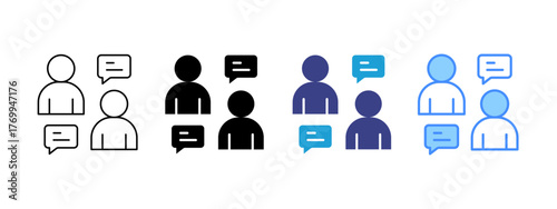 Interview  icon set multiple style collection