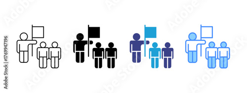 Leader icon set multiple style collection