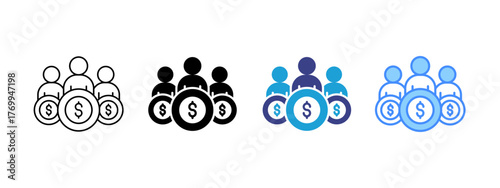 Investor icon set multiple style collection