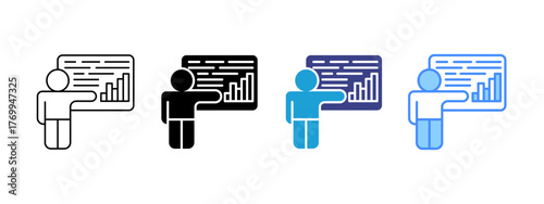 Presenter icon set multiple style collection