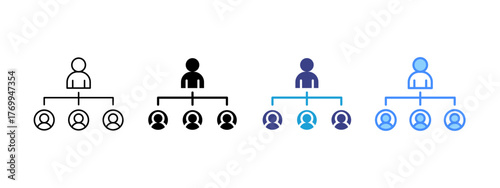 Subordination  icon set multiple style collection