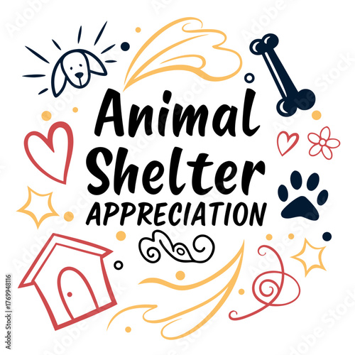 ANIMAL SHELTER APPRECIATION WEEK vector illustration