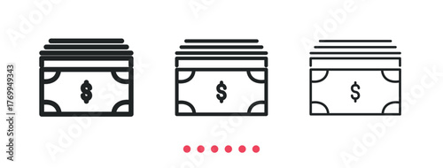 Money icon. Thin line icon vector