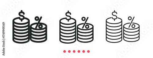Base value icon. Thin line icon vector