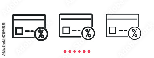 Credit card icon. Thin line icon vector
