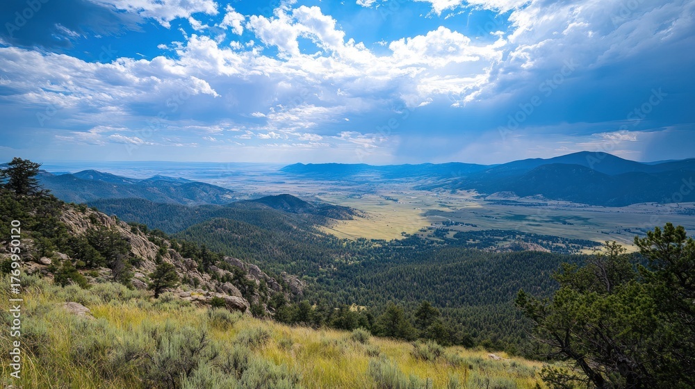 Naklejka premium High Desert Valley View From Mountain Peak