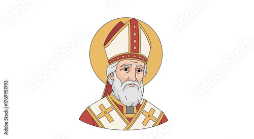 Saint Nicholas Icon Detailed Portrait of a Traditional Religious Figure