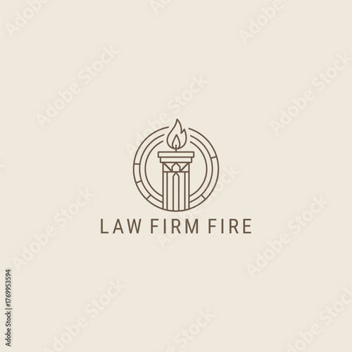 Law firm fire logo design template vector illustration