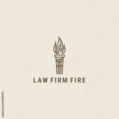 Law firm fire logo design template vector illustration