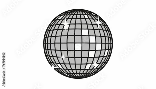 Sparkling disco ball brings retro party vibes, perfect for music, dance, and celebrations
