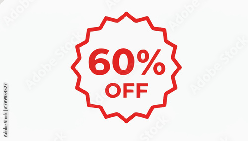 Limited Time 60 Percent Off Sale Promotion with Eye-Catching Red Burst for Incredible Savings