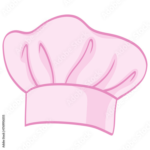 Pink Chef Hat Cap Vector Illustration Icon