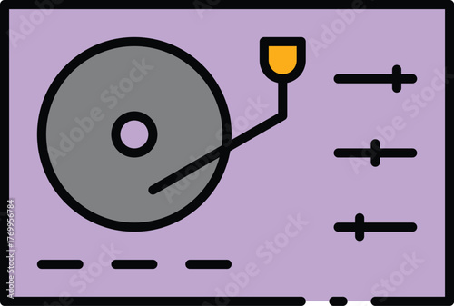 Music icon set with music note, musical instrument, guitar, keyboard, violin, drum, saxophone, trumpet, flute, clarinet icon. Simple lineal color vector