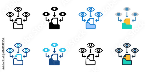 Intelligence gathering icon set multiple style collection 
