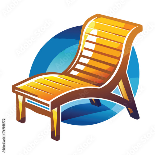 Lounge chair flat vector icon minimal isolated white background.