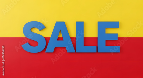 Bold Minimalism Sale Announcement with Yellow and Red Backgrounds - Shop Now! 