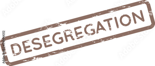 Desegregation brown textured stamp advocating for integration equality and ending discrimination