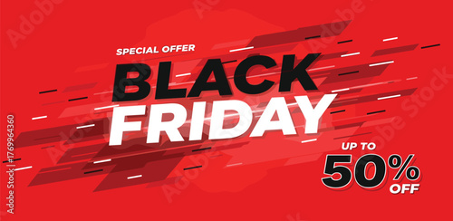 Black Friday Sale with Red Abstract Background A Festive Marketing Promotion