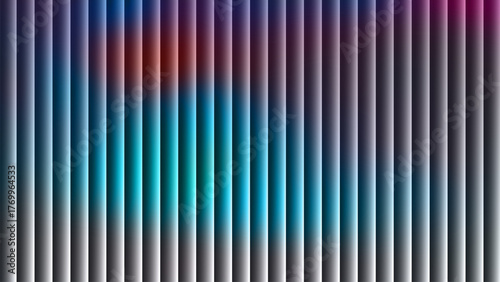 Vertical reeded glass stripes gradient background, sleek columns with blue cyan teal glow and magenta accents on dark to light fade, modern abstract wallpaper for banners, covers, and web design