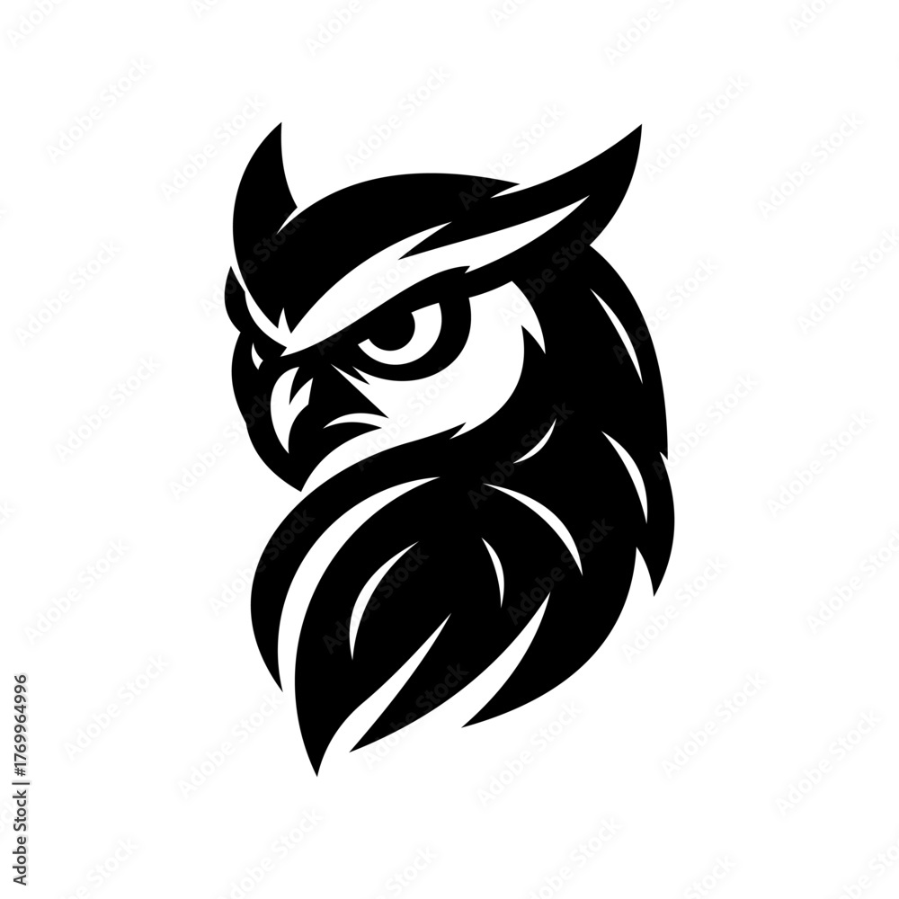 Obraz premium side view owl vector illustration