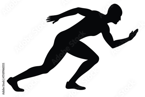 Silhouette of a sprinter running