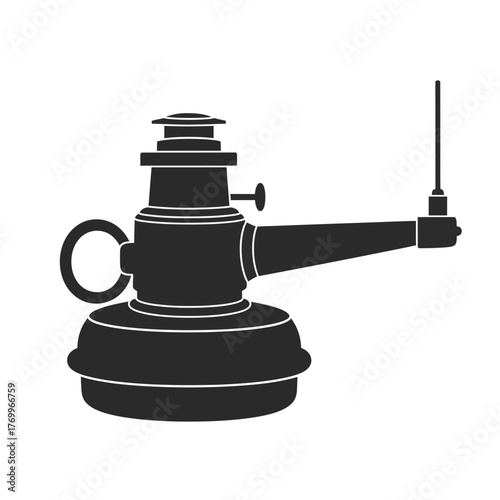 Vintage Carbide Lamp - A Detailed Silhouette of a Classic Lighting Device.