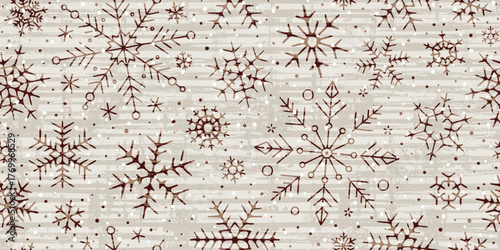 Snowflakes pattern, winter vector background