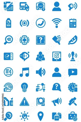 Modern business and communication icons for digital projects and presentations
