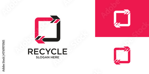 Creative Recycle logo icon design with modern concept premium vector