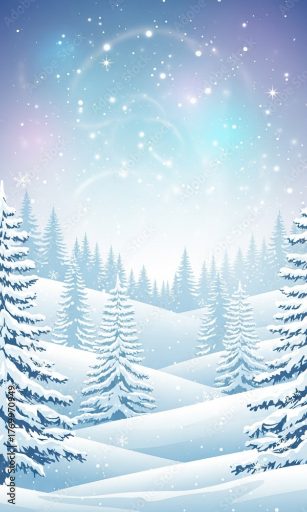 Naklejka premium winter landscape with trees