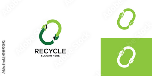 Creative Recycle logo icon design with modern concept premium vector