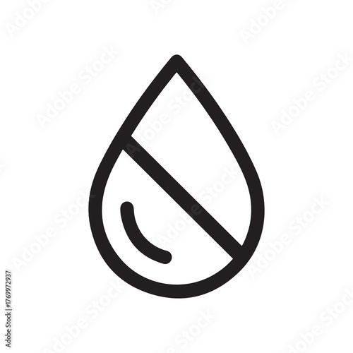 No Water Symbol Black Line Icon