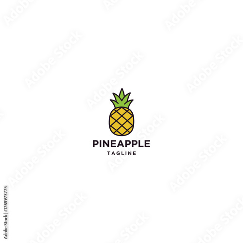 Vector illustration of pineapple logo design