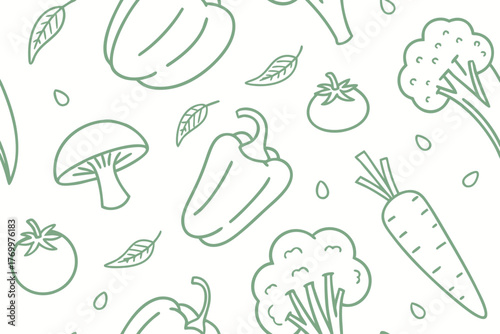 Background. Eat healthy. Vector vegetables icons. Seamless texture.