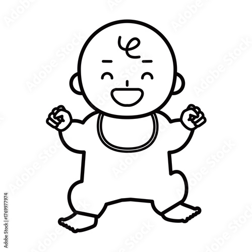 大喜びの赤ちゃんの全身のイラスト