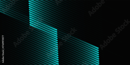 abstract black background with diagonal lines, cyan color