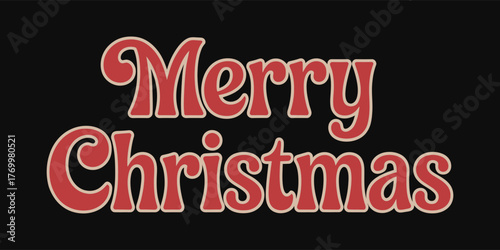 Vintage Inspired Merry Christmas Greeting with Retro Typography and Warm Festive Colors for Holiday Season Celebrations and Festive Spirit