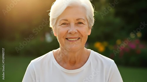 Radiant Smile: Portrait of a Mature Woman in Natural Light