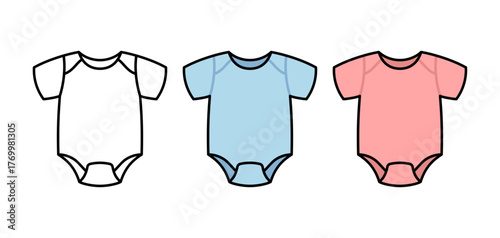 Cartoon Baby Onesie Flat Illustration