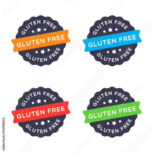 Vector Gluten Free Star Badge Labels