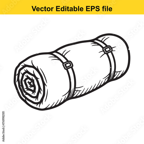 Rolled up sleeping bag