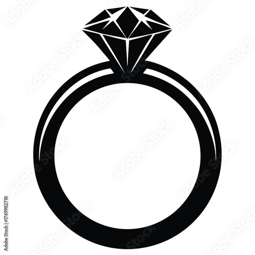 Diamond Engagement Ring Silhouette Elegant Jewelry Expensive Gift Wealthy Proposal