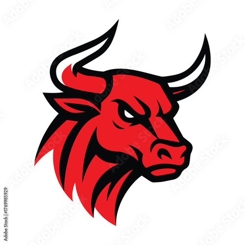 Red Bull Head Logo victor Design Template