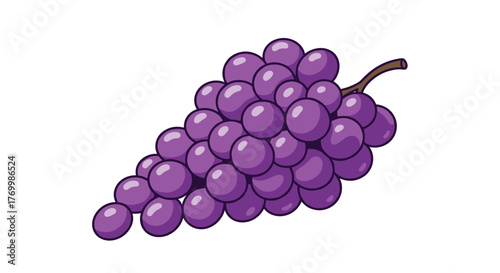 A vibrant illustration of a bountiful bunch of juicy purple grapes, ready to be picked and enjoyed as a delicious and healthy snack.