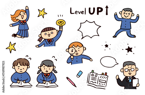 学生のイラストセット