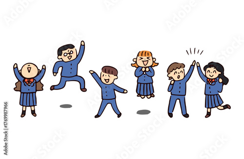 ポジティブな学生セット