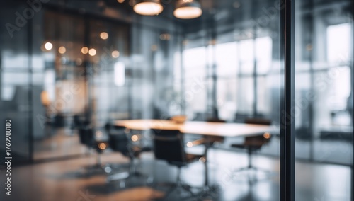 Wallpaper Mural Vibrant photo of a modern office meeting room interior with glass walls Torontodigital.ca