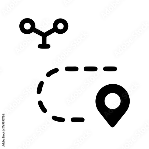 Drone Flight Path Navigation Route Aerial Technology icon set – Drone, Flight, Path, Navigation, Route, Aerial, Technology